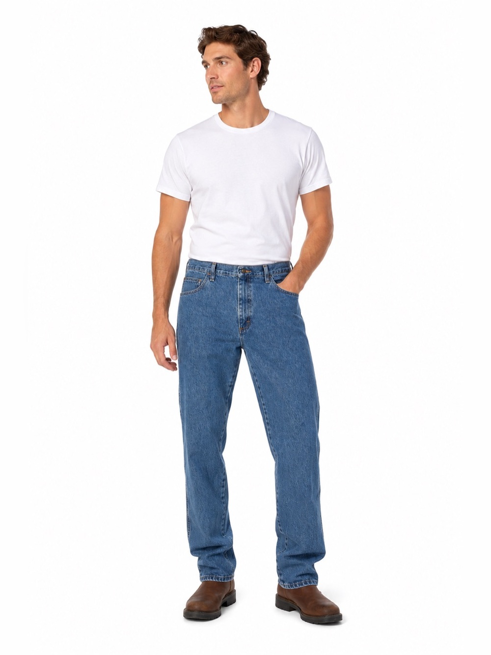 Men’s 47 Regular Fit Jeans 36x34 Blue Straight Leg Classic Denim Dad Jeans